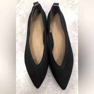 Everlane The 40-Hour Flat in ReKnit Women’s, Black Comfortable Pointed Toe sz 7